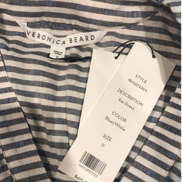 NWT. Veronica Beard long sleeve Dress Sz 0 white - Picture 7 of 8